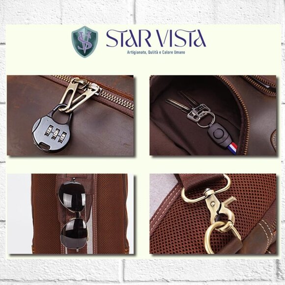 NEW! Star Vista Cowhide Leather Shoulder/Crossbody Bag with Metal Zippers/Hdwr - Picture 5 of 15